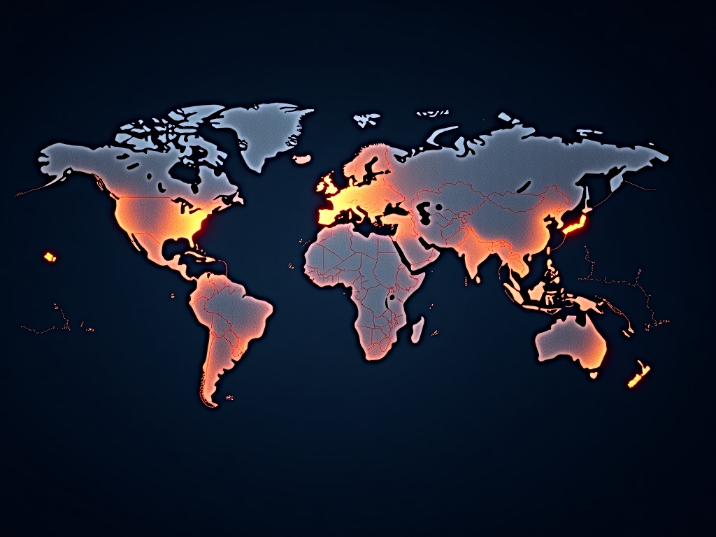 Mapa mostrando la expansión internacional de Knightmet